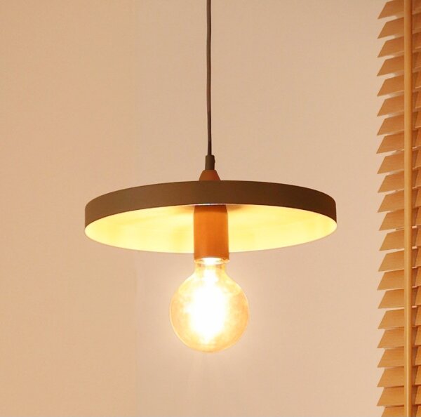 Duolla - Lustr na lanku IRONLINE 1xE27/15W/230V pr. 30 cm béžová/měděná