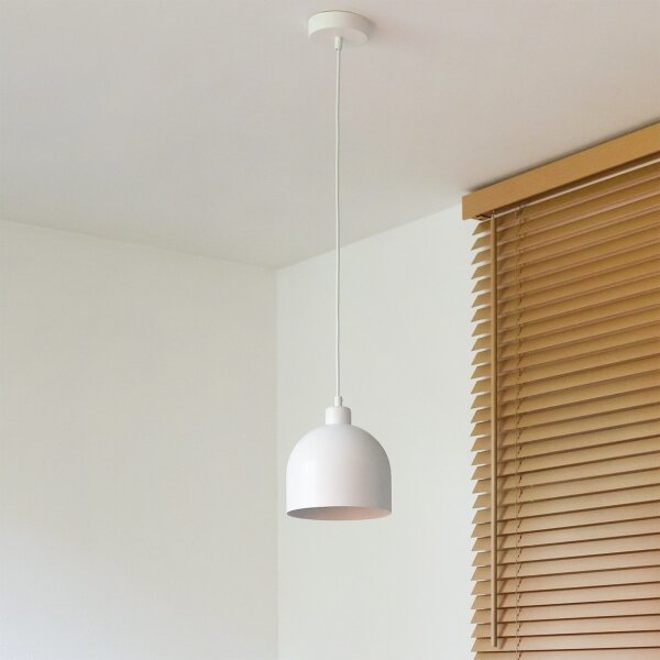 Duolla - Lustr na lanku IRONLINE 1xE27/15W/230V pr. 17 cm bílá