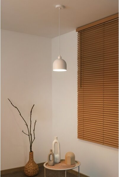 Duolla - Lustr na lanku IRONLINE 1xE27/15W/230V pr. 17 cm bílá