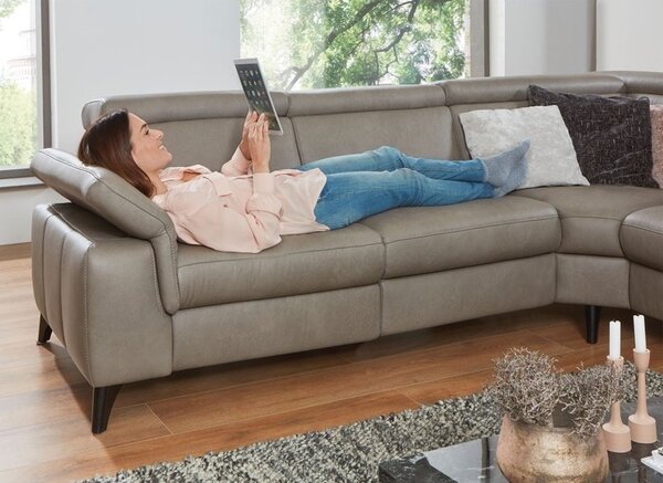 Kožená rohová sedací souprava LAVA XC 4 s funkcí relax Pravý roh