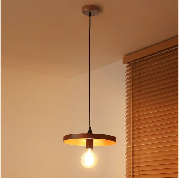Duolla - Lustr na lanku IRONLINE 1xE27/15W/230V pr. 30 cm měděná/černá