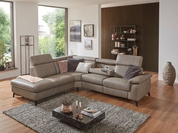 Kožená rohová sedací souprava LAVA XC 4 s funkcí relax Levý roh