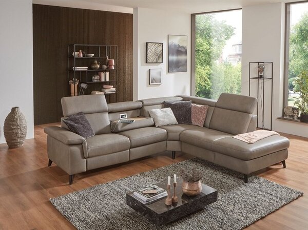 Kožená rohová sedací souprava LAVA XC 4 s funkcí relax Pravý roh
