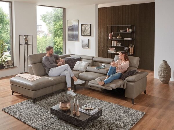 Kožená rohová sedací souprava LAVA XC 4 s funkcí relax Levý roh