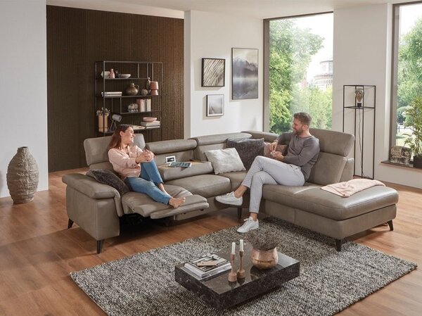 Kožená rohová sedací souprava LAVA XC 4 s funkcí relax Pravý roh