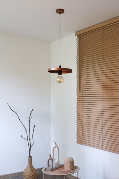 Duolla - Lustr na lanku IRONLINE 1xE27/15W/230V pr. 30 cm měděná/černá