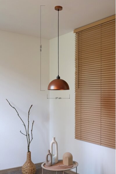 Duolla - Lustr na lanku IRONLINE 1xE27/15W/230V pr. 27 cm měděná/černá