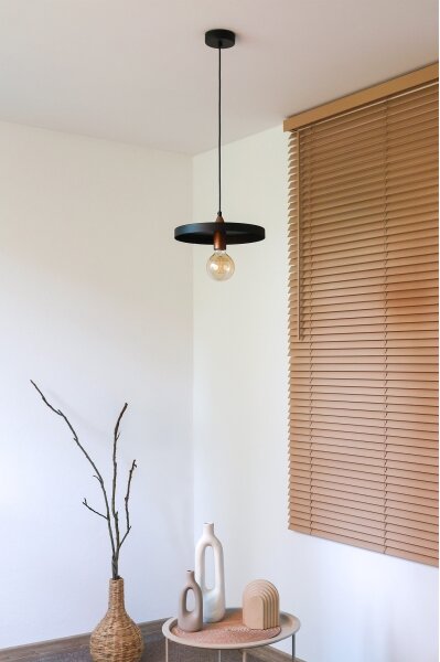 Duolla - Lustr na lanku IRONLINE 1xE27/15W/230V pr. 30 cm černá/měděná