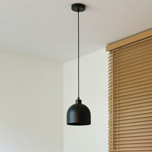 Duolla - Lustr na lanku IRONLINE 1xE27/15W/230V pr. 17 cm černá