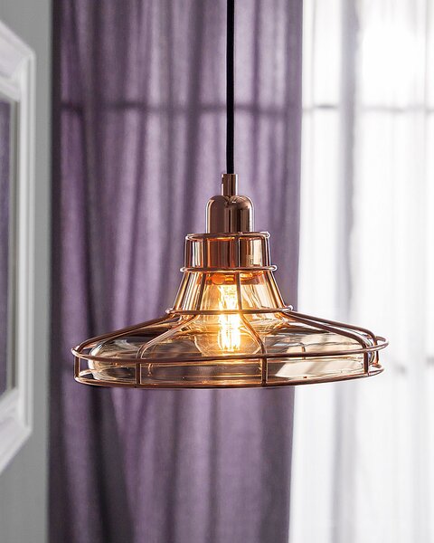 Závěsná lampa TORRE Sklo Měděná