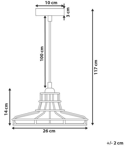 Závěsná lampa TORRE Sklo Měděná