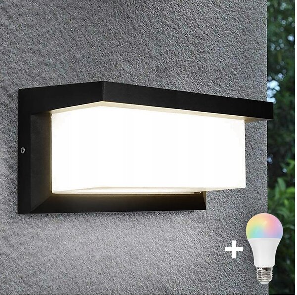 LED RGBW Stm. venkovní nástěnné svítidlo NEELY 1xE27/9W/230V IP54 černá