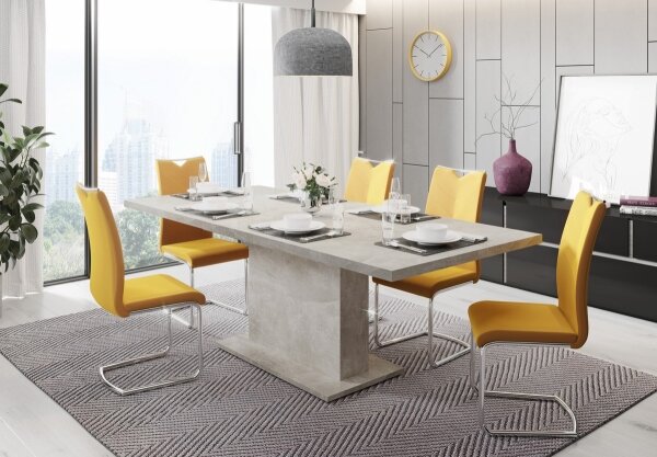 Rozkládací jídelní stůl STRAP 160/200x90 cm šedá beton