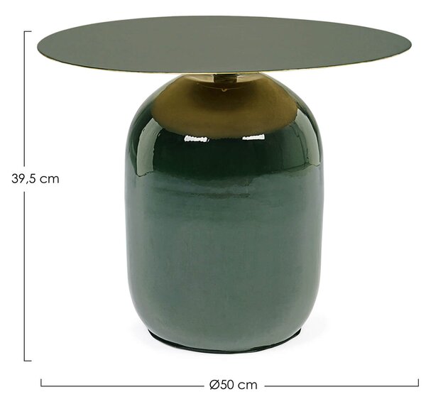 Odkládací stolek Nali Ø 50 cm zelený