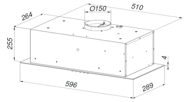 MAAN Ares M 60 vestavný podskříňkový odsavač par 570 m3/h, černý