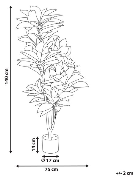 Umělá rostlina CODIAEUM 140 cm Zelená