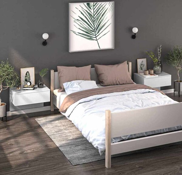 VidaXL Nástěnný noční stolek [810945] Barva: Černá