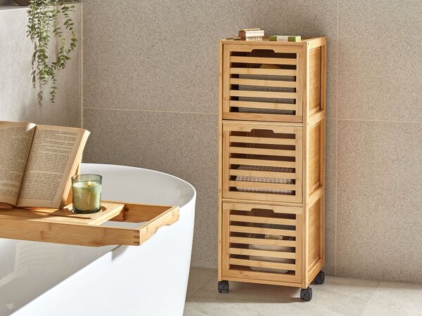 Skříňka do koupelny SHAWNEE Bambus 32 cm Světle hnědá