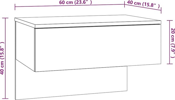 VidaXL Nástěnný noční stolek [810945] Barva: Černá