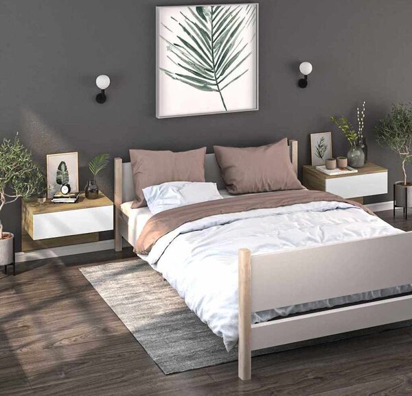 VidaXL Nástěnný noční stolek [810945] Barva: Černá