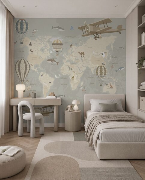 Fototapety Mapa s obrázky, Fototapety dětské, u36066d1 : uwalls.cz