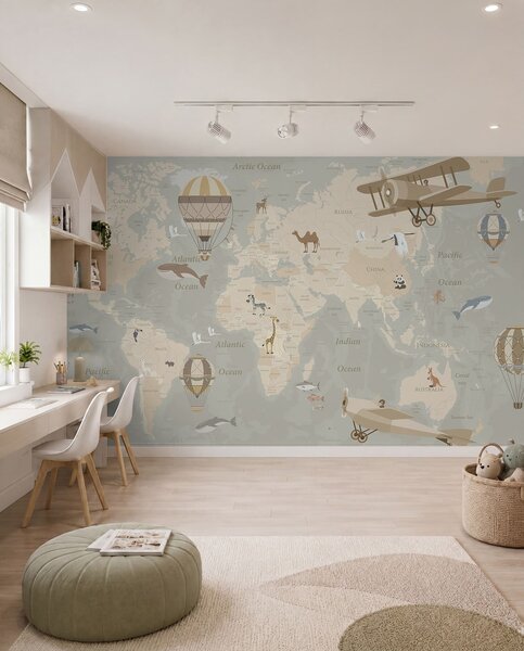 Fototapety Mapa s obrázky, Fototapety dětské, u36066d2 : uwalls.cz