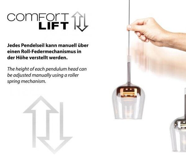 Paul Neuhaus Závěsné LED svítidlo Q-KON, 30W, d. 93 cm, 2700-5000K, Smart Home