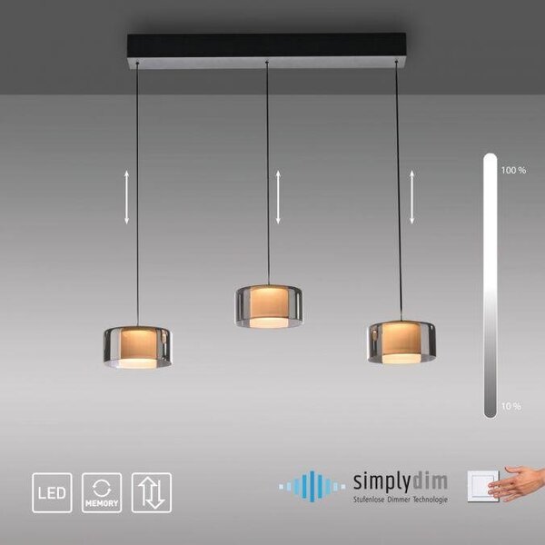 Paul Neuhaus Závěsné LED svítidlo RIKA, 20W, d. 71 cm, 3000K stmívatelné