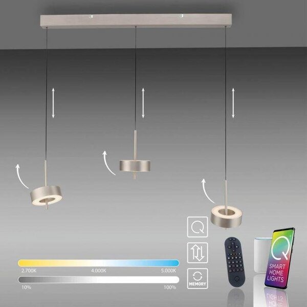 Paul Neuhaus Závěsné LED svítidlo Q-ROTATE, 30W, d. 95 cm, CCT 2700-5000K Barva: Hnědá