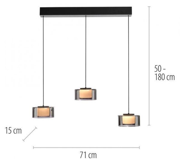 Paul Neuhaus Závěsné LED svítidlo RIKA, 20W, d. 71 cm, 3000K stmívatelné