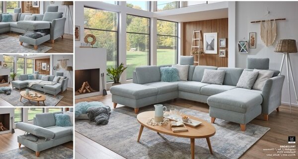 Sedací souprava ve skandinávském stylu TRELLEBORG ve tvaru U Levý roh