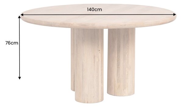 Kulatý jídelní stůl ART DECO 140 CM masiv mango Nábytek | Jídelní prostory | Jídelní stoly | Kulaté