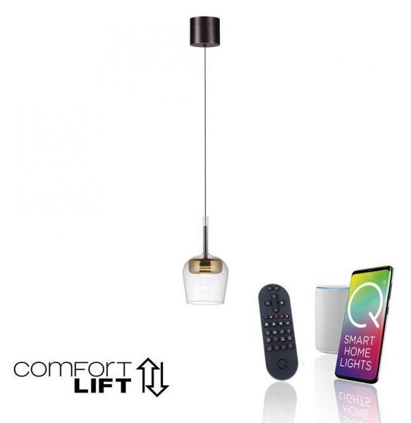 Paul Neuhaus Závěsné LED svítidlo Q-KON, 11W, ø 21 cm, 2700-5000K, Smart Home Barva: Stříbrná
