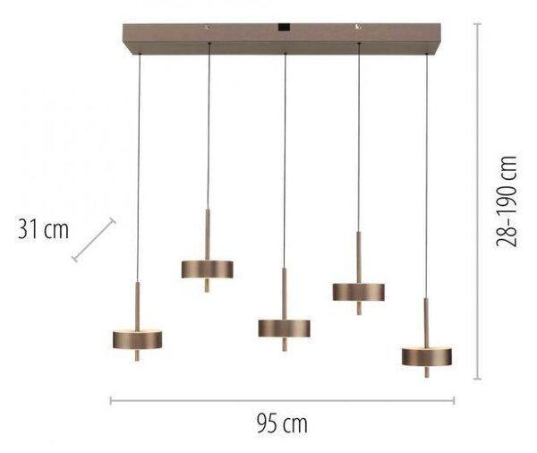 Paul Neuhaus Závěsné LED svítidlo Q-ROTATE, 48W, d. 95 cm, CCT 2700-5000K Barva: Hnědá