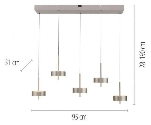 Paul Neuhaus Závěsné LED svítidlo Q-ROTATE, 48W, d. 95 cm, CCT 2700-5000K Barva: Hnědá