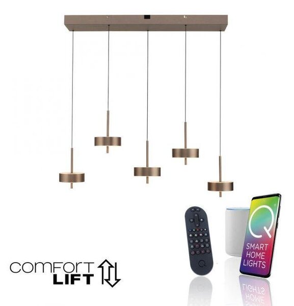 Paul Neuhaus Závěsné LED svítidlo Q-ROTATE, 48W, d. 95 cm, CCT 2700-5000K Barva: Hnědá