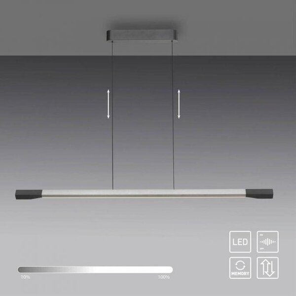 Paul Neuhaus Závěsné LED svítidlo HOOP, 27W, d. 128,8 cm, 3000K stmívatelné SimplyDim a nastavitelnou výškou