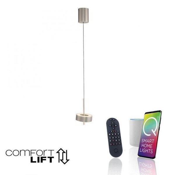 Paul Neuhaus Závěsné LED svítidlo Q-ROTATE, 12W, ø 14 cm, CCT 2700-5000K Barva: Hliník