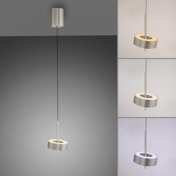 Paul Neuhaus Závěsné LED svítidlo Q-ROTATE, 12W, ø 14 cm, CCT 2700-5000K Barva: Hliník