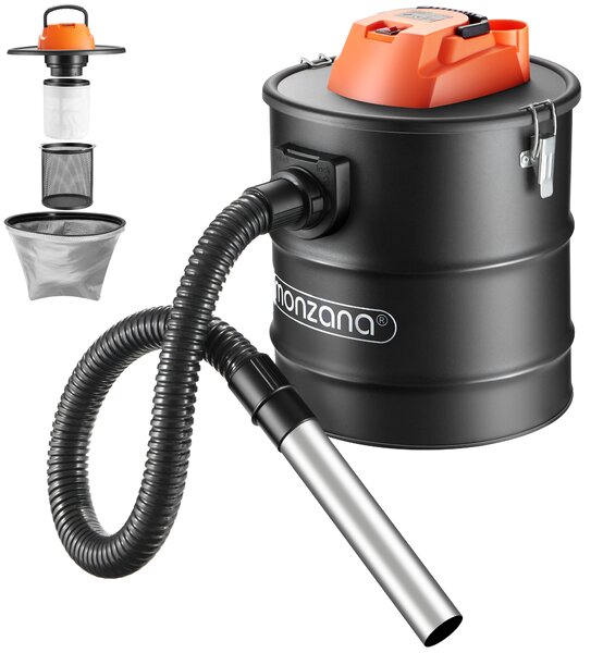 Vysavač na popel BENEDIKT, 1200 W, 18 kPa, černá/oranžová Monzana
