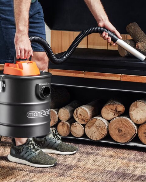 Vysavač na popel BENEDIKT, 1200 W, 18 kPa, černá/oranžová Monzana