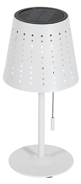 Venkovní stolní lampa bílá včetně LED 3-stupňové stmívatelné dobíjecí a solární - Ferre
