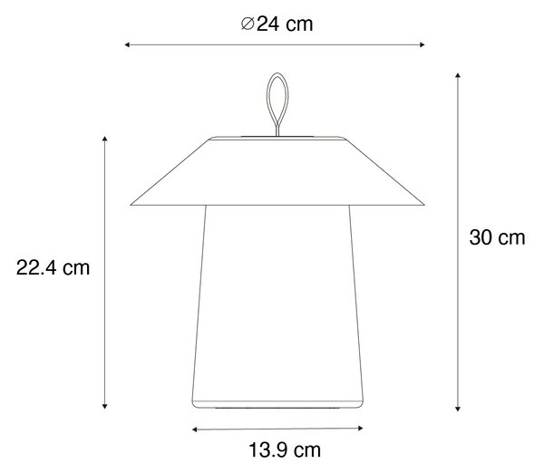 Sada 2 stolních lamp hub černá s dobíjecím LED - Ivan