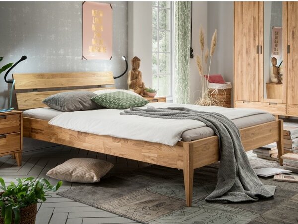 Dubova manželská postel z masivu MIDO dub přírodní plocha spaní 180x200