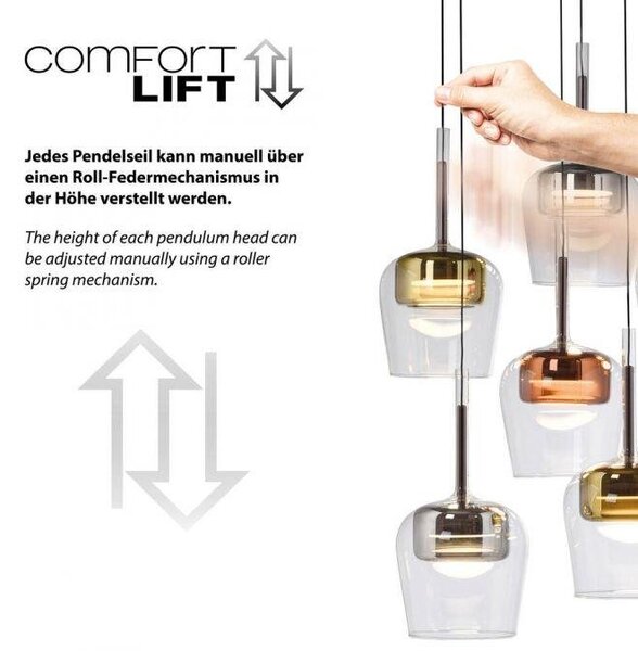 Paul Neuhaus Závěsné LED svítidlo Q-KON, 41W, ø 50 cm, 2700-5000K, Smart Home