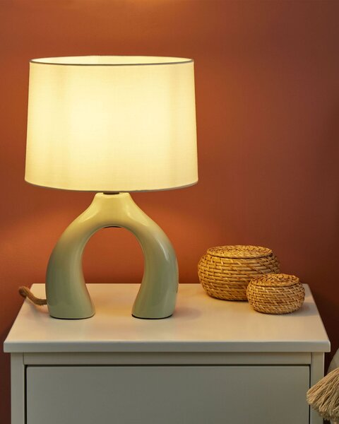 Stolní lampa ABBIE Keramika Světle zelená