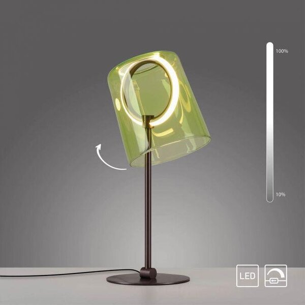 Paul Neuhaus Stolní LED lampa ZULA, 8W, v.42 cm, 3000K stmívatelná šňůrovým stmívačem Barva: Zelená