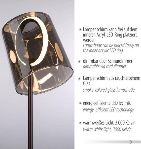 Paul Neuhaus Stolní LED lampa ZULA, 8W, v.42 cm, 3000K stmívatelná šňůrovým stmívačem Barva: Zelená
