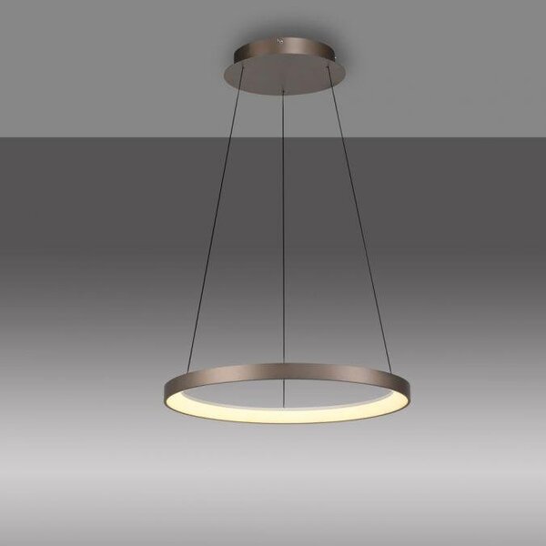 Paul Neuhaus Závěsné LED svítidlo HOOP, 42W, ø 57 cm, 3000K stmívatelné SimplyDim a nastavitelnou výškou Barva: Hliník