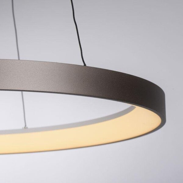 Paul Neuhaus Závěsné LED svítidlo HOOP, 42W, ø 57 cm, 3000K stmívatelné SimplyDim a nastavitelnou výškou Barva: Hliník